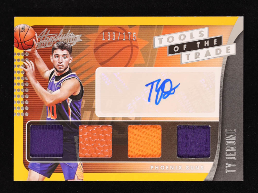 Ty Jerome 2019-20 Absolute Memorabilia Tools of the Trade Four Swatch Signatures Level 1 #21 #133/175 RC