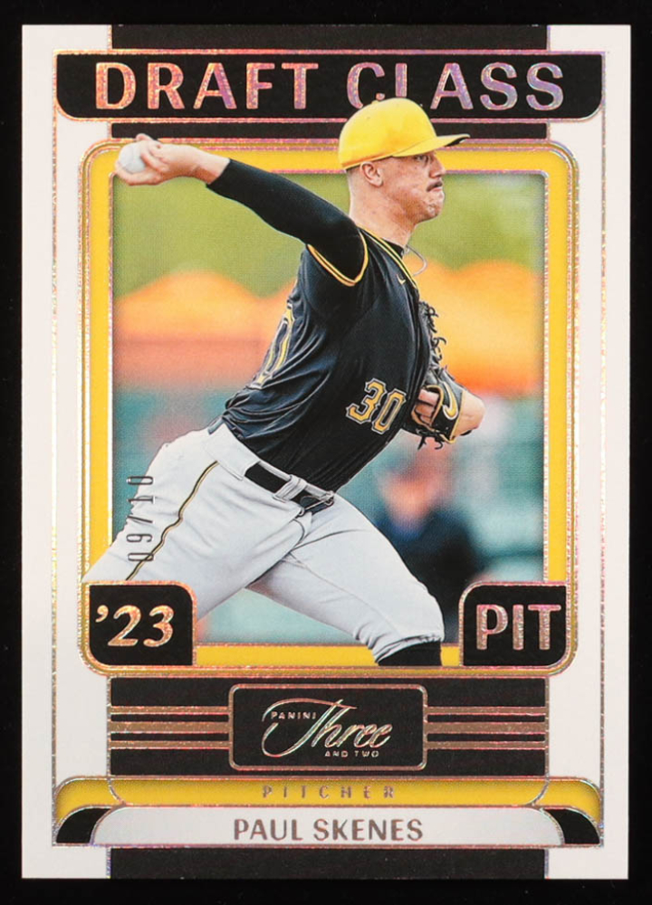 Paul Skenes 2024 Panini Three and Two Draft Class Holo Gold #6 RC #9/10