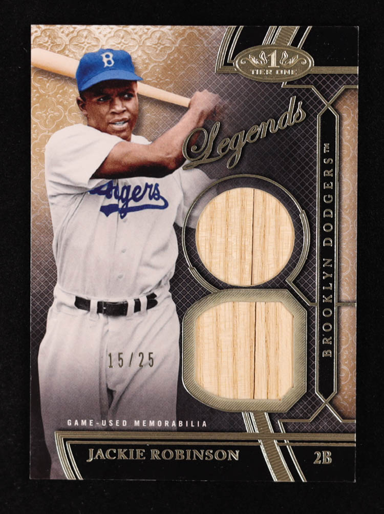 Jackie Robinson 2015 Topps Tier One Legends Dual Relics #TORLJR #15/25 at PristineAuction.com Jackie Robinson 2015 Topps Tier One Legends Dual Relics #TORLJR #15/25 at PristineAuction.com