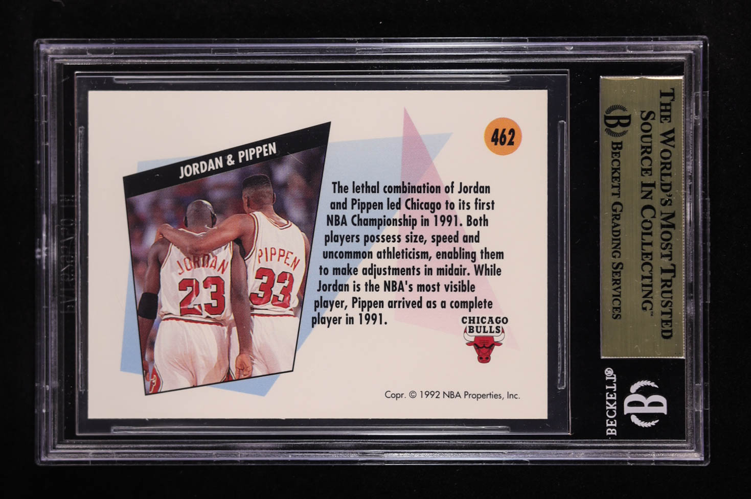 Michael Jordan / Scottie Pippen 1991-92 SkyBox #462 (BGS 9.5) at PristineAuction.com Michael Jordan / Scottie Pippen 1991-92 SkyBox #462 (BGS 9.5) at PristineAuction.com