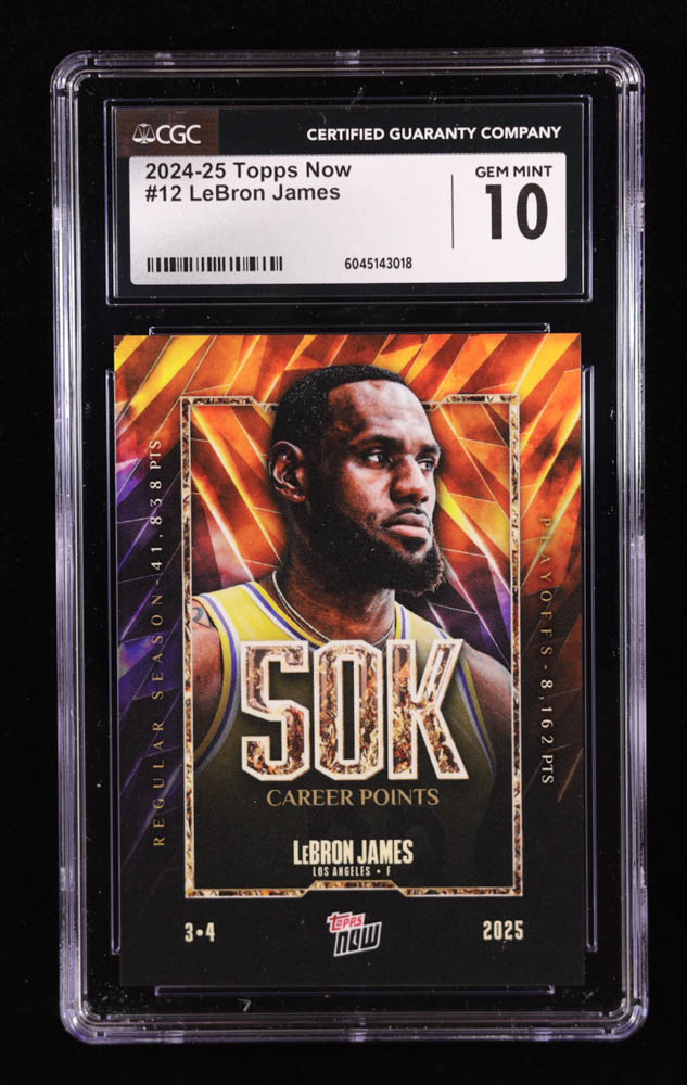 LeBron James 2024-25 Topps Now #12 (CGC 10) at PristineAuction.com LeBron James 2024-25 Topps Now #12 (CGC 10) at PristineAuction.com