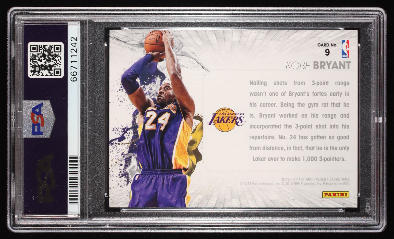 Kobe Bryant 2012-13 Panini Past and Present Raining 3's #9 (PSA 10) at PristineAuction.com Kobe Bryant 2012-13 Panini Past and Present Raining 3's #9 (PSA 10) at PristineAuction.com