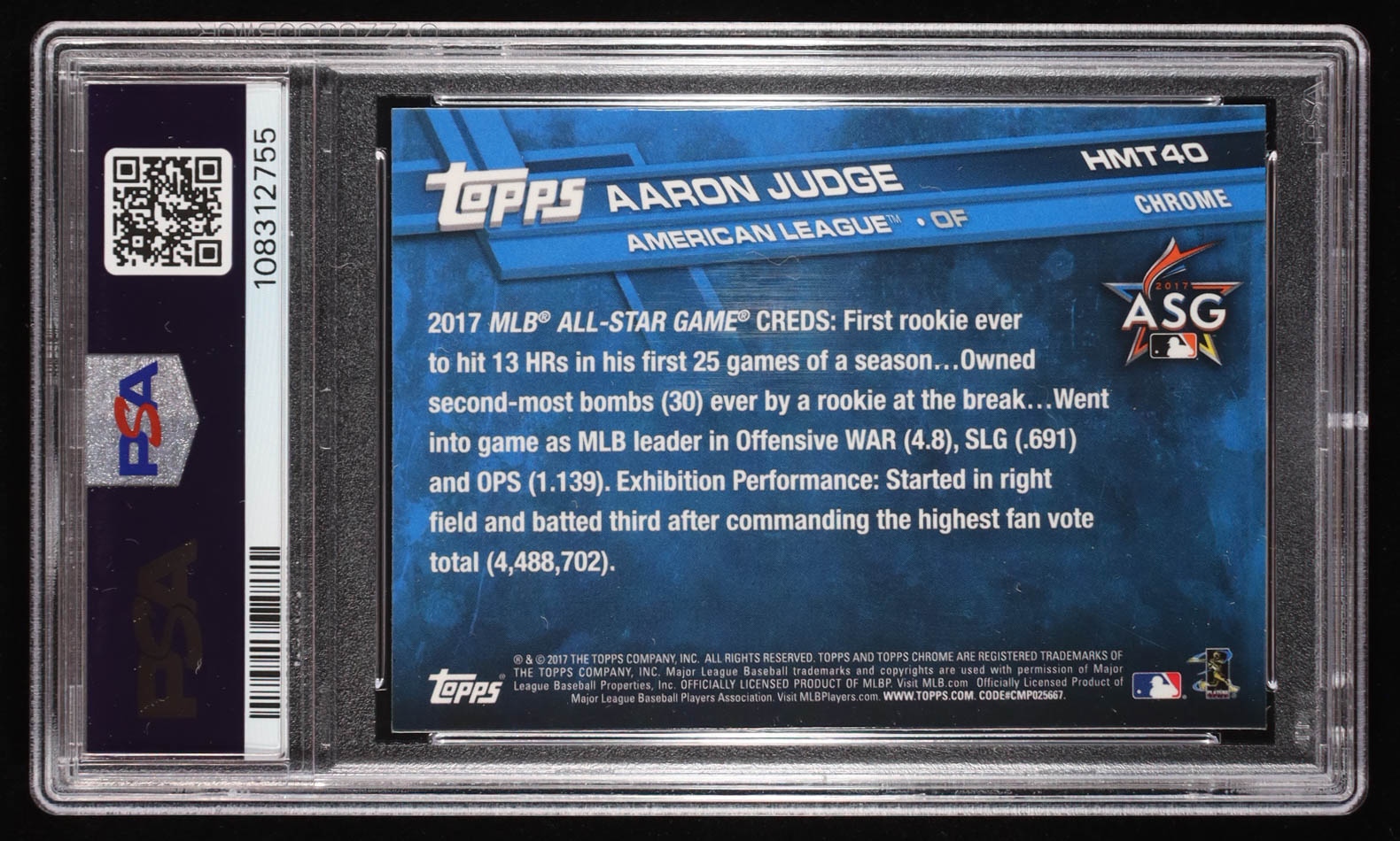 Aaron Judge 2017 Topps Chrome Update #HMT40 AS RC (PSA 10) at PristineAuction.com Aaron Judge 2017 Topps Chrome Update #HMT40 AS RC (PSA 10) at PristineAuction.com