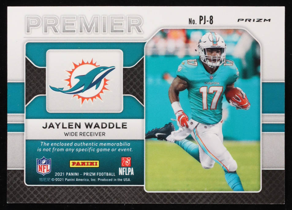 Jaylen Waddle 2021 Panini Prizm Premier Jerseys Pink #8 RC at PristineAuction.com Jaylen Waddle 2021 Panini Prizm Premier Jerseys Pink #8 RC at PristineAuction.com