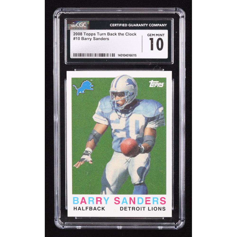 Barry Sanders 2008 Topps Turn Back the Clock #10 (SGC 10) at PristineAuction.com