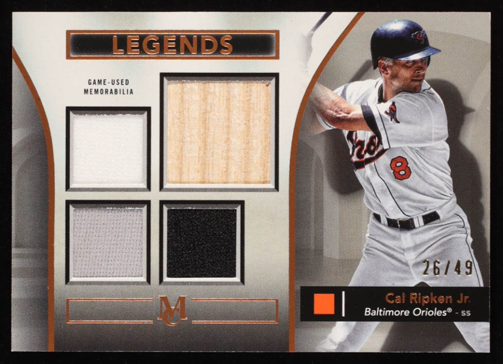 Cal Ripken Jr. 2024 Topps Museum Collection Primary Pieces Legends Quad Relics Copper #SPPQRCR #26/49