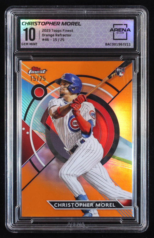 Christopher Morel 2023 Finest Orange Refractors #46 #15/25 RC (Arena 10)