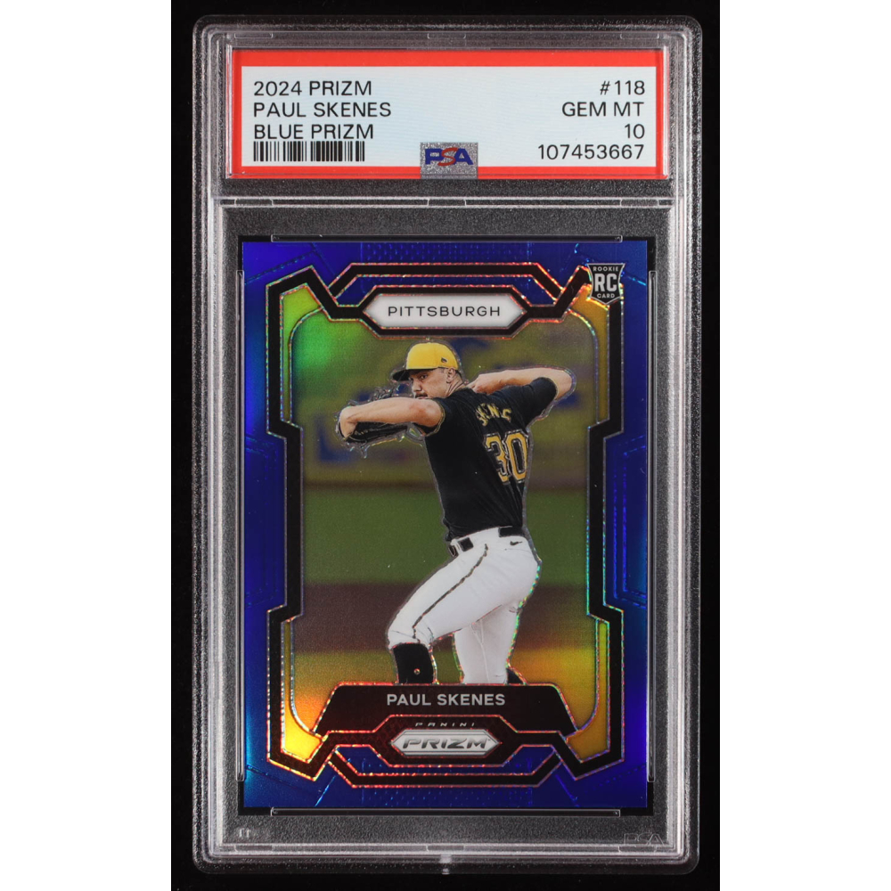 Paul Skenes 2024 Panini Prizm Prizms Blue #118 RC #118/199 (PSA 10 ...