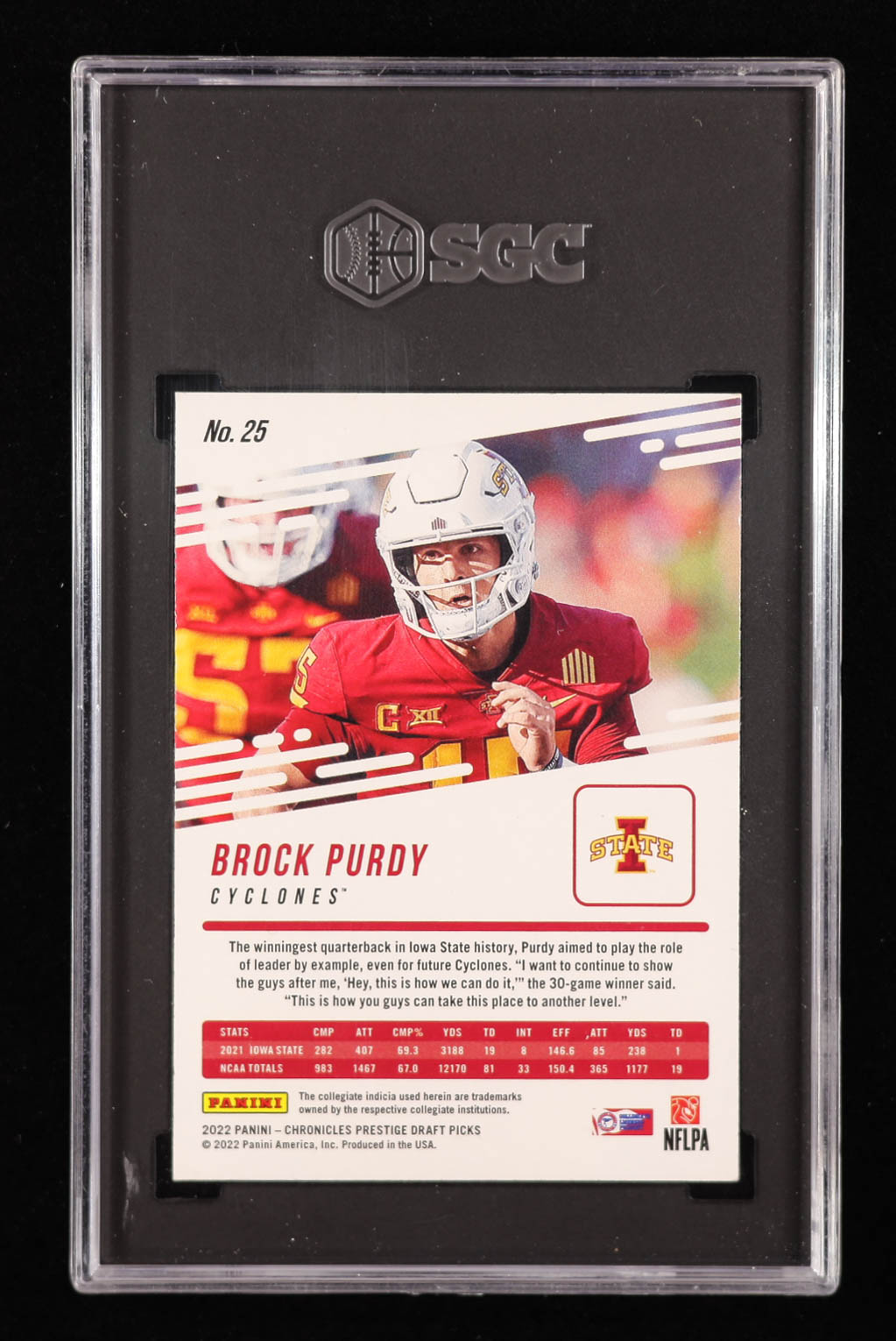Brock Purdy 2022 Panini Chronicles Draft Picks Prestige #25 RC (SGC 9.5) at PristineAuction.com Brock Purdy 2022 Panini Chronicles Draft Picks Prestige #25 RC (SGC 9.5) at PristineAuction.com