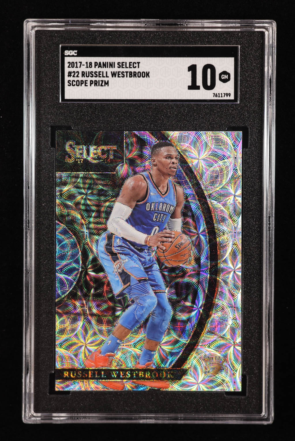 Russell Westbrook 2017-18 Select Prizms Scope #22 (SGC 10) at PristineAuction.com Russell Westbrook 2017-18 Select Prizms Scope #22 (SGC 10) at PristineAuction.com