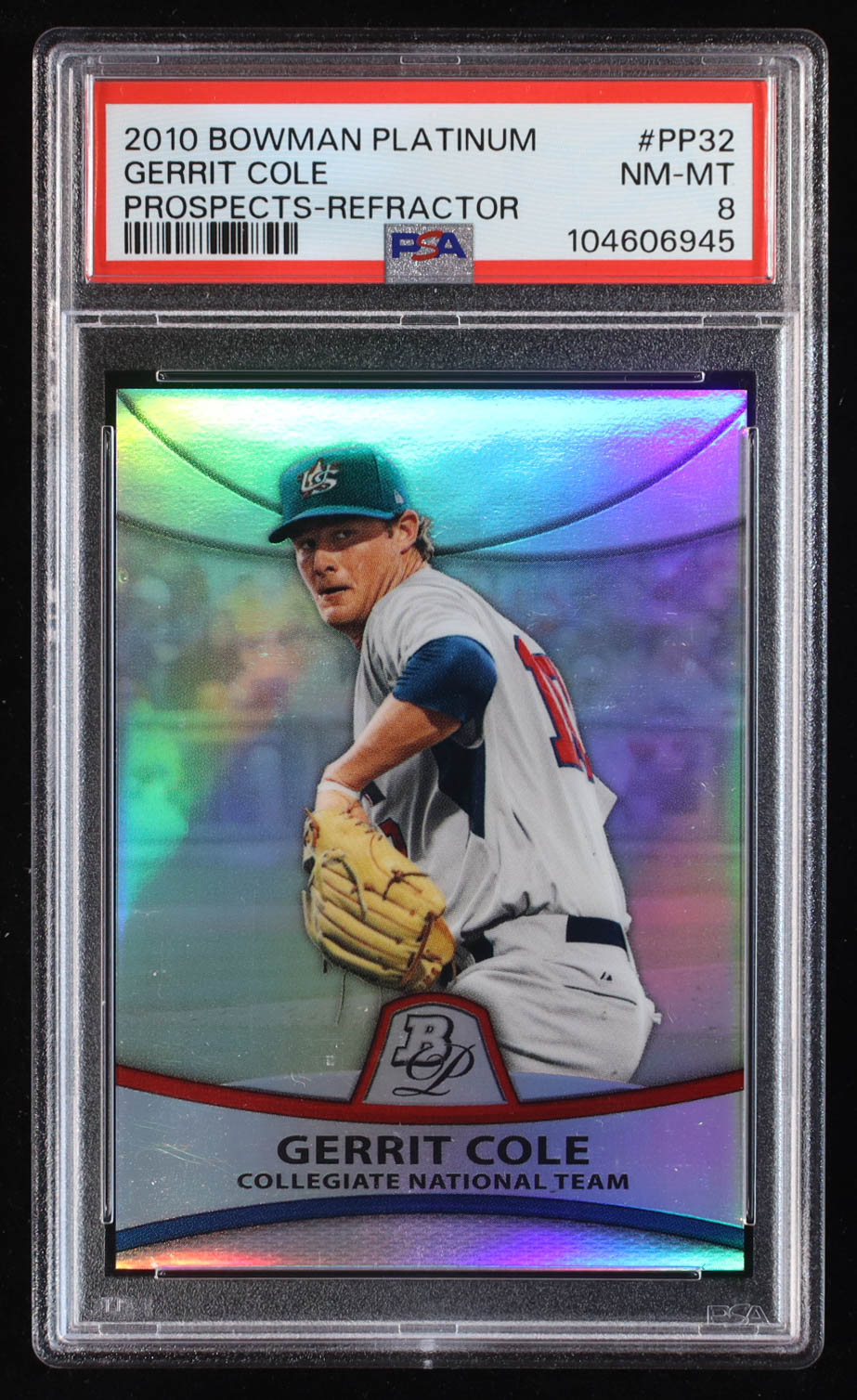 Gerrit Cole 2010 Bowman Platinum Prospects Refractors Thin Stock #PP32 RC #798/999 (PSA 8) at PristineAuction.com Gerrit Cole 2010 Bowman Platinum Prospects Refractors Thin Stock #PP32 RC #798/999 (PSA 8) at PristineAuction.com