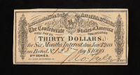 1864 $30 Thirty Dollars Confederate States of America Richmond CSA Second Series Bank Note Bond at PristineAuction.com