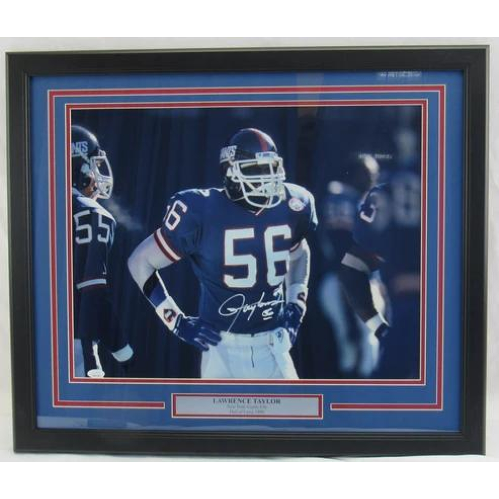 Lawrence Taylor Signed Giants Custom Framed Photo (JSA) at PristineAuction.com