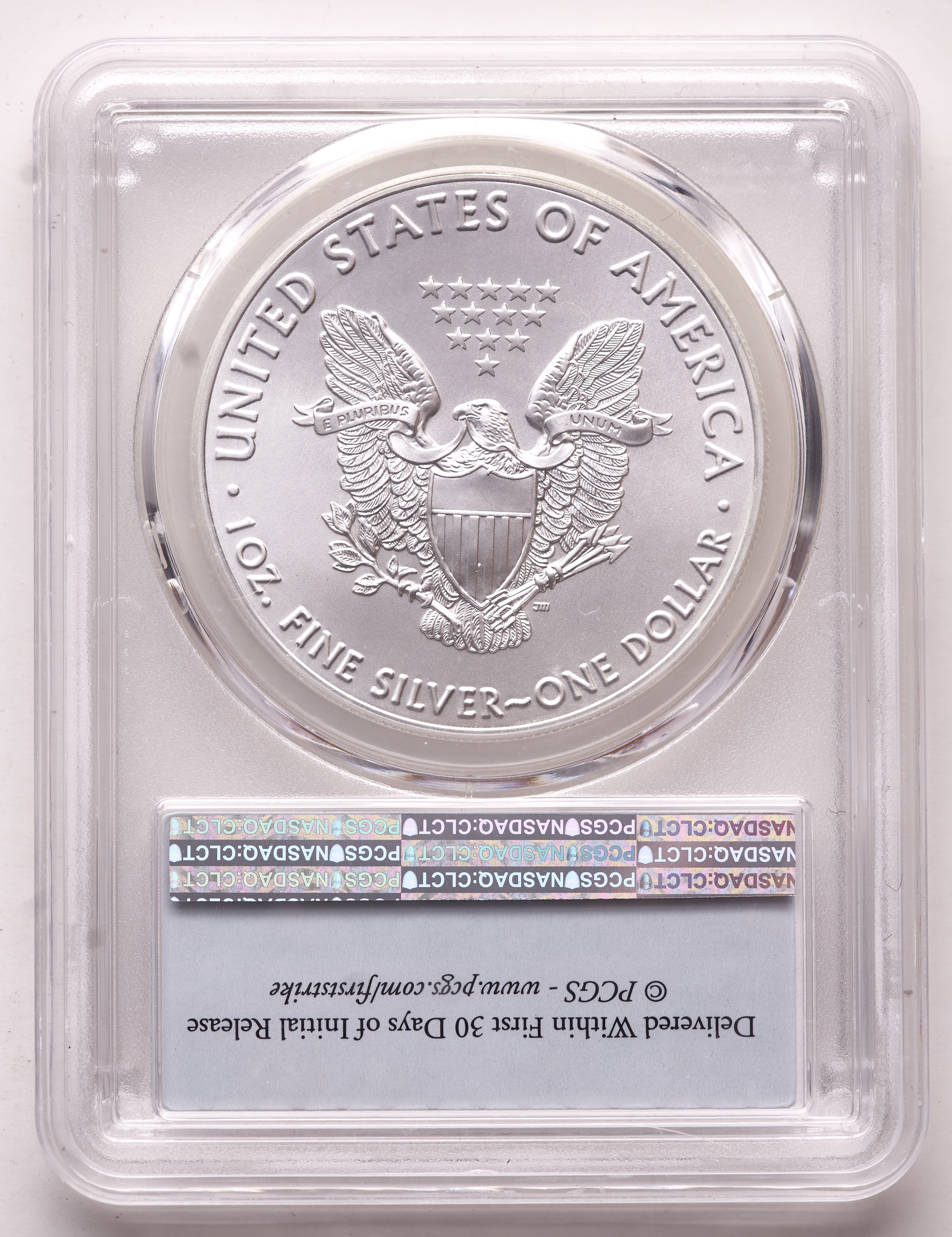2016 American Silver Eagle $1 One Dollar Coin - First Strike, 30th Anniversary (PCGS MS69) at PristineAuction.com 2016 American Silver Eagle $1 One Dollar Coin - First Strike, 30th Anniversary (PCGS MS69) at PristineAuction.com