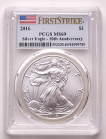2016 American Silver Eagle $1 One Dollar Coin - First Strike, 30th Anniversary (PCGS MS69) at PristineAuction.com