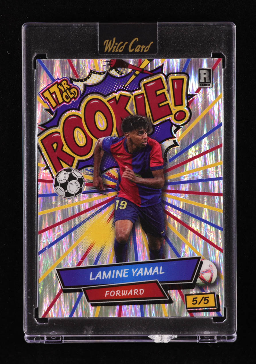 Lamine Yamal 2024 Wild Card Comix ROOKIE! Silver Shimmer #ACRB-LY1 #5/5 RC at PristineAuction.com Lamine Yamal 2024 Wild Card Comix ROOKIE! Silver Shimmer #ACRB-LY1 #5/5 RC at PristineAuction.com
