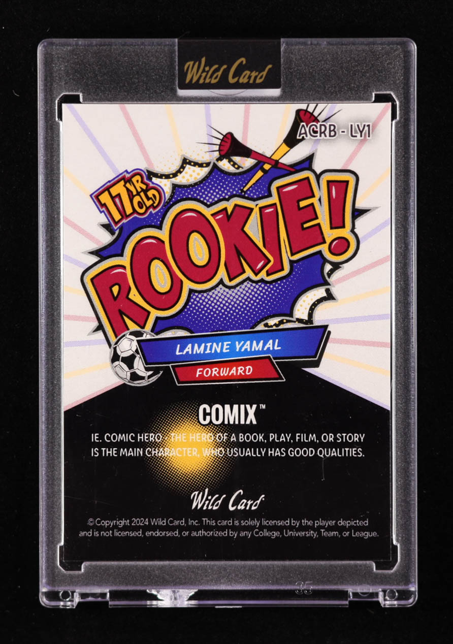 Lamine Yamal 2024 Wild Card Comix ROOKIE! Silver Shimmer #ACRB-LY1 #5/5 RC at PristineAuction.com Lamine Yamal 2024 Wild Card Comix ROOKIE! Silver Shimmer #ACRB-LY1 #5/5 RC at PristineAuction.com
