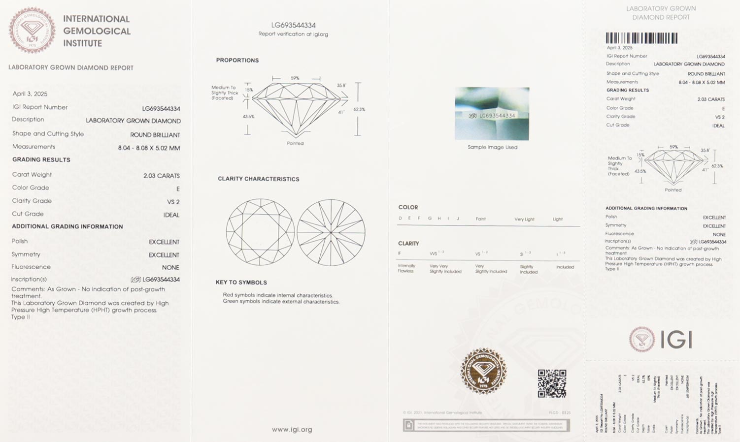 New 4.04 Carats Lab Grown Pair Of Round Brilliant Diamond Stud Earrings | Estimated Retail Value: $6,400.00 (UGL & IGI) at PristineAuction.com New 4.04 Carats Lab Grown Pair Of Round Brilliant Diamond Stud Earrings | Estimated Retail Value: $6,400.00 (UGL & IGI) at PristineAuction.com