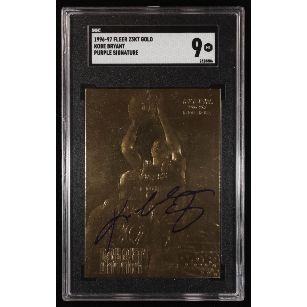 Kobe Bryant 1996-97 Fleer Purple Signature 23Kt Gold RC (SGC 9) at PristineAuction.com