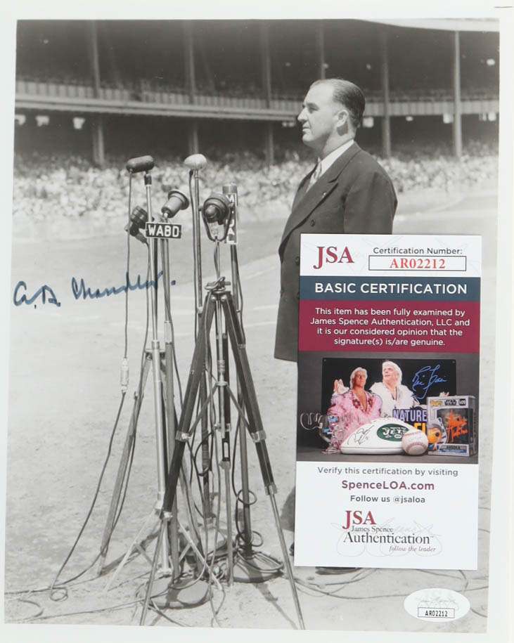 Albert B. Chandler Signed 8x10 Photo (JSA) at PristineAuction.com Albert B. Chandler Signed 8x10 Photo (JSA) at PristineAuction.com