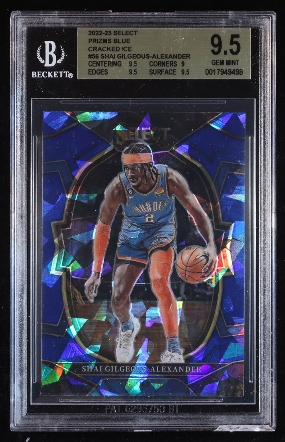 Shai Gilgeous-Alexander 2022-23 Select Prizms Blue Cracked Ice #56 (BGS 9.5) at PristineAuction.com Shai Gilgeous-Alexander 2022-23 Select Prizms Blue Cracked Ice #56 (BGS 9.5) at PristineAuction.com