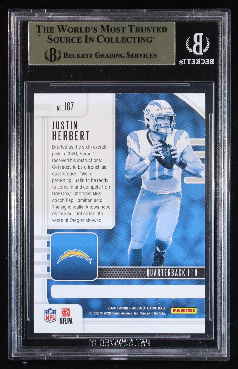 Justin Herbert 2020 Absolute #167 RC (BGS 9.5) at PristineAuction.com Justin Herbert 2020 Absolute #167 RC (BGS 9.5) at PristineAuction.com