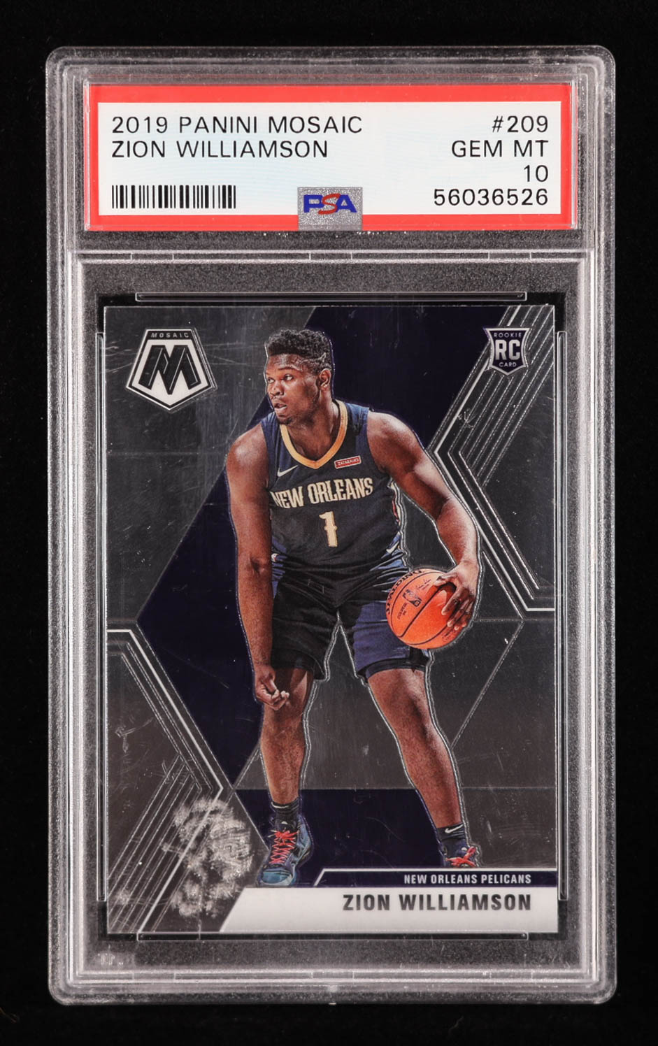 Zion Williamson 2019-20 Panini Mosaic #209 RC (PSA 10) at PristineAuction.com Zion Williamson 2019-20 Panini Mosaic #209 RC (PSA 10) at PristineAuction.com