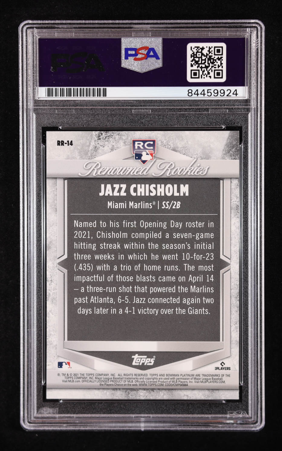 Jazz Chisholm Signed 2021 Bowman Platinum Renowned Rookies #RR14 (PSA Authentic) at PristineAuction.com Jazz Chisholm Signed 2021 Bowman Platinum Renowned Rookies #RR14 (PSA Authentic) at PristineAuction.com