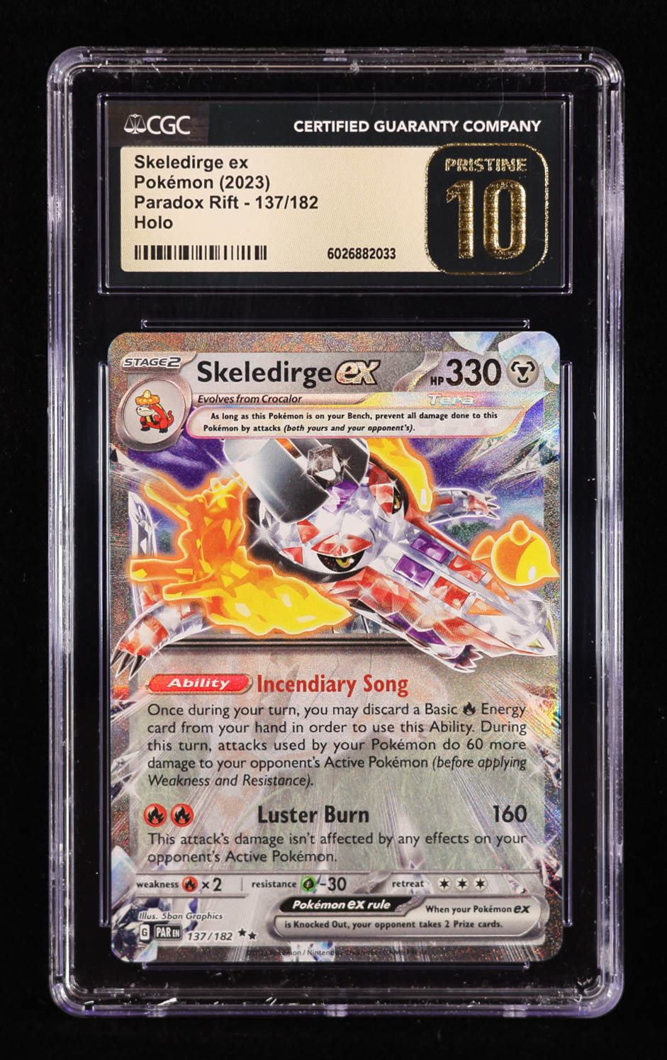 Skeledirge ex RR HOLO 2023 Pokemon Scarlet and Violet Paradox Rift #137 (CGC 10 Pristine) at PristineAuction.com Skeledirge ex RR HOLO 2023 Pokemon Scarlet and Violet Paradox Rift #137 (CGC 10 Pristine) at PristineAuction.com