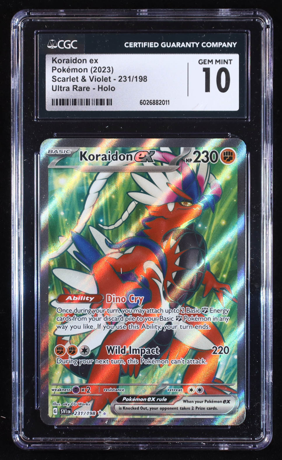 Koraidon ex Pokemon 2023 Scarlet & Violet #231 (CGC 10) at PristineAuction.com Koraidon ex Pokemon 2023 Scarlet & Violet #231 (CGC 10) at PristineAuction.com