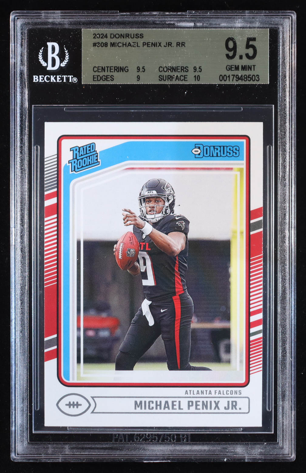 Michael Penix Jr. 2024 Donruss #308 RR RC (BGS 9.5) at PristineAuction.com Michael Penix Jr. 2024 Donruss #308 RR RC (BGS 9.5) at PristineAuction.com