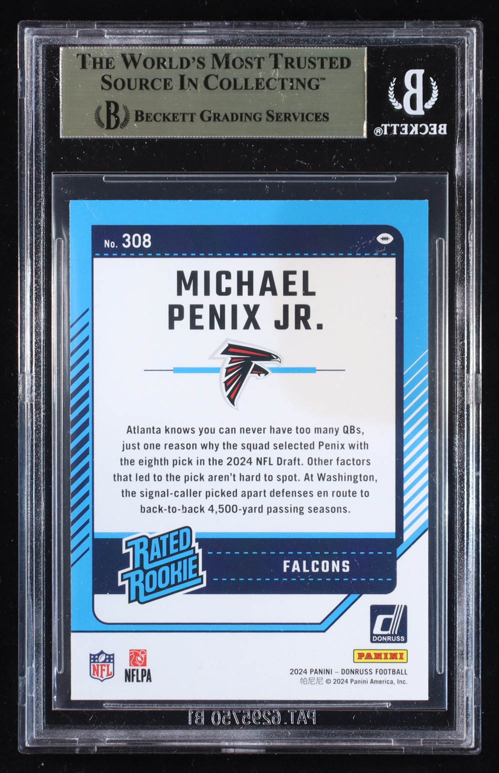 Michael Penix Jr. 2024 Donruss #308 RR RC (BGS 9.5) at PristineAuction.com Michael Penix Jr. 2024 Donruss #308 RR RC (BGS 9.5) at PristineAuction.com