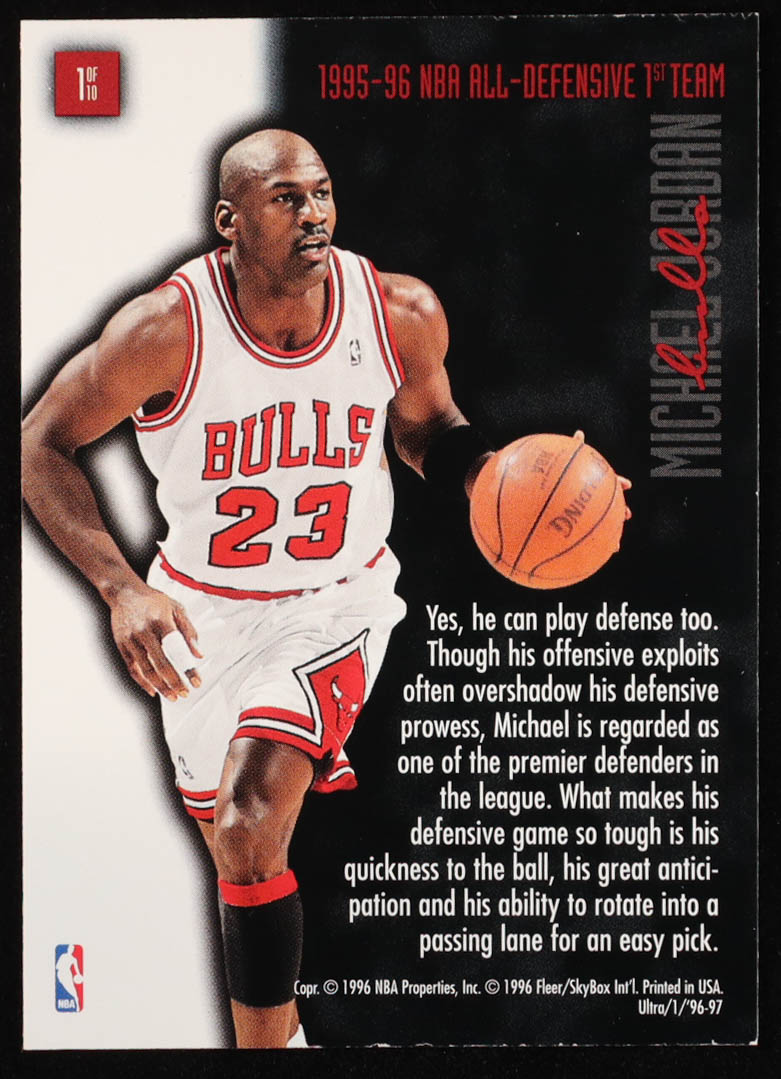 Michael Jordan 1996-97 Ultra Full Court Trap #1 at PristineAuction.com Michael Jordan 1996-97 Ultra Full Court Trap #1 at PristineAuction.com