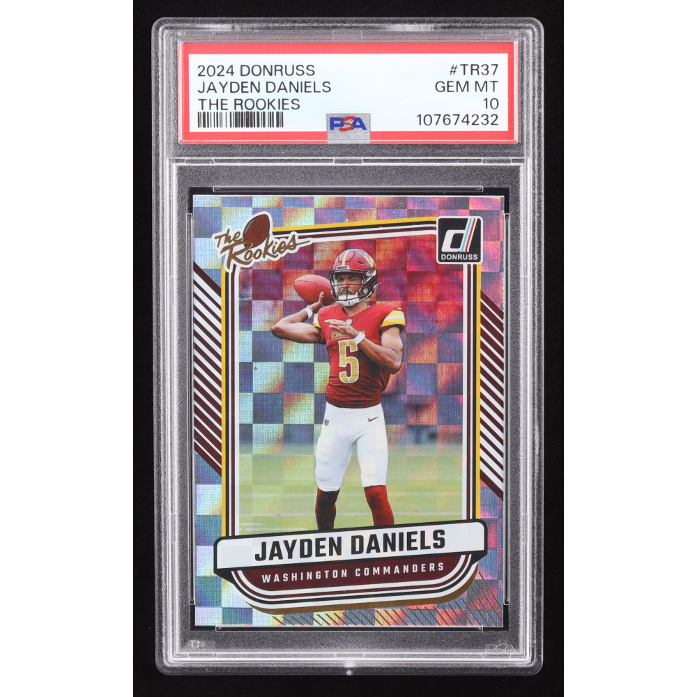 Jayden Daniels 2024 Donruss The Rookies #37 RC (PSA 10) at PristineAuction.com