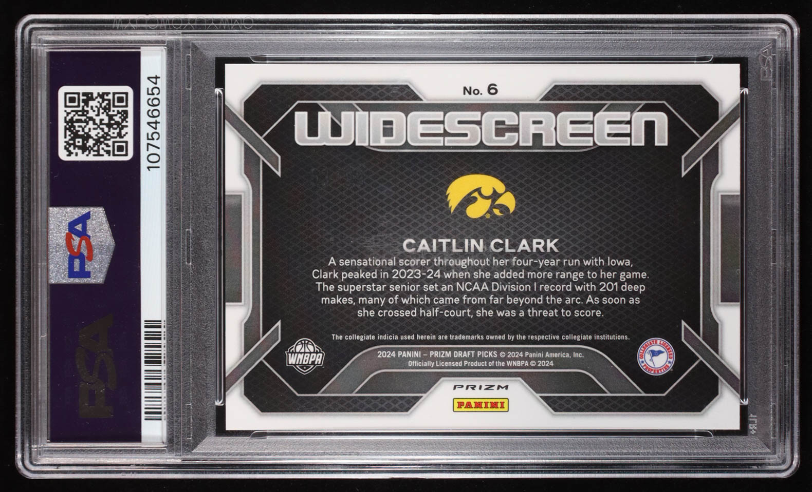 Caitlin Clark 2024-25 Panini Prizm Draft Picks Widescreen Prizms Wave #6 #53/99 RC (PSA 10) at PristineAuction.com Caitlin Clark 2024-25 Panini Prizm Draft Picks Widescreen Prizms Wave #6 #53/99 RC (PSA 10) at PristineAuction.com