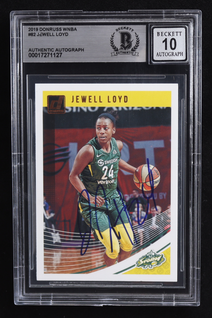 Jewell Loyd Signed 2019 Panini Donruss WNBA #82 (BGS | Auto Grade BGS 10) at PristineAuction.com Jewell Loyd Signed 2019 Panini Donruss WNBA #82 (BGS | Auto Grade BGS 10) at PristineAuction.com