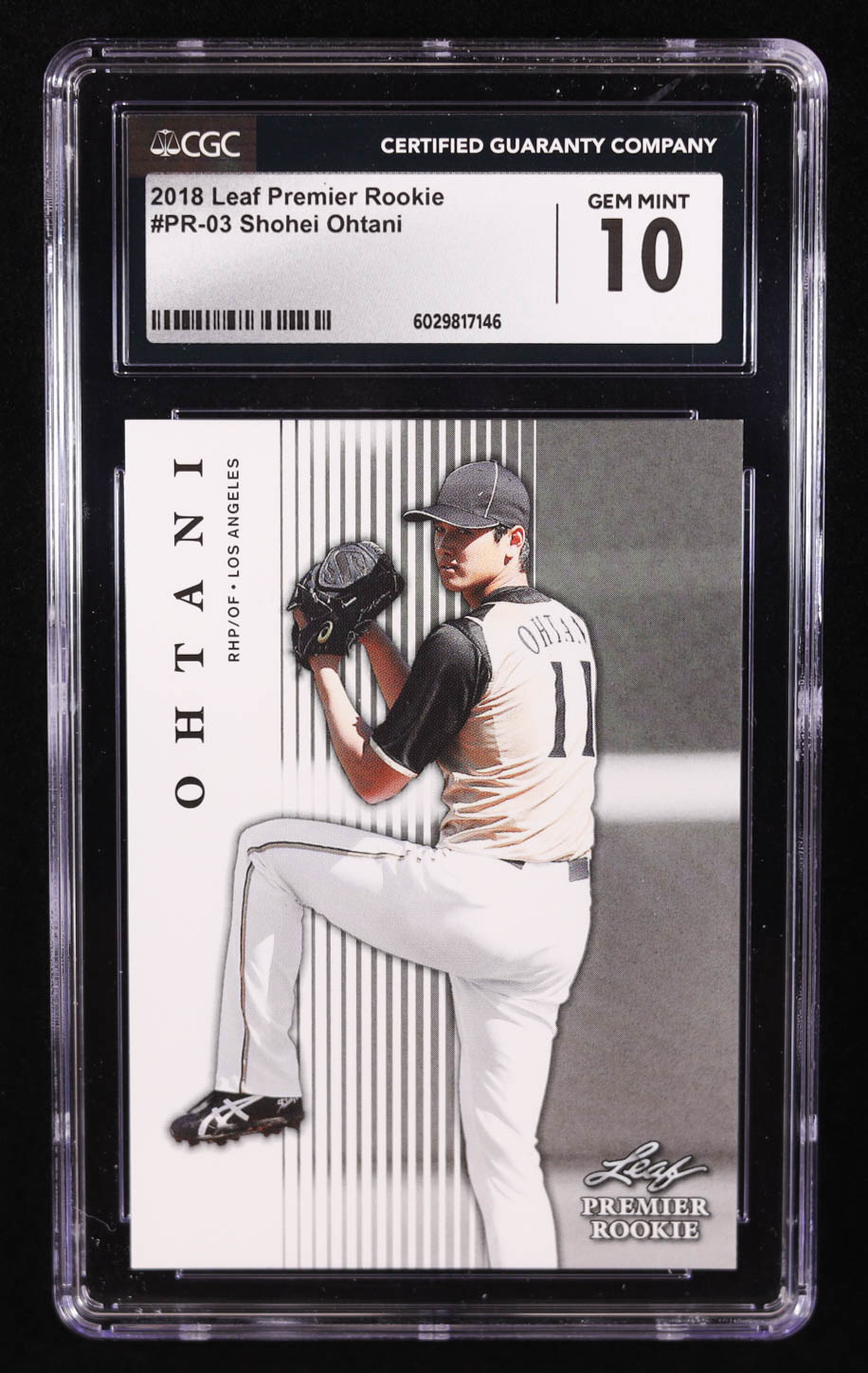 Shohei Ohtani 2018 Leaf Premier Rookies #PR03 RC (CGC 10) at PristineAuction.com Shohei Ohtani 2018 Leaf Premier Rookies #PR03 RC (CGC 10) at PristineAuction.com