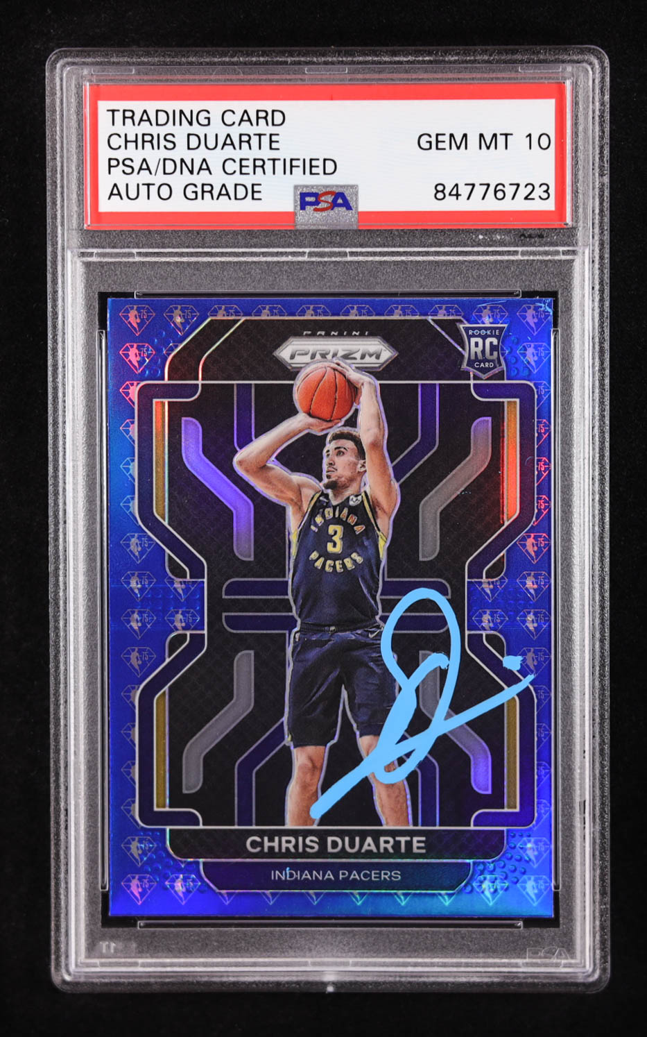 Chris Duarte Signed 2021-22 Panini Prizm Prizms NBA 75th Anniversary #315 RC (PSA 10) at PristineAuction.com Chris Duarte Signed 2021-22 Panini Prizm Prizms NBA 75th Anniversary #315 RC (PSA 10) at PristineAuction.com