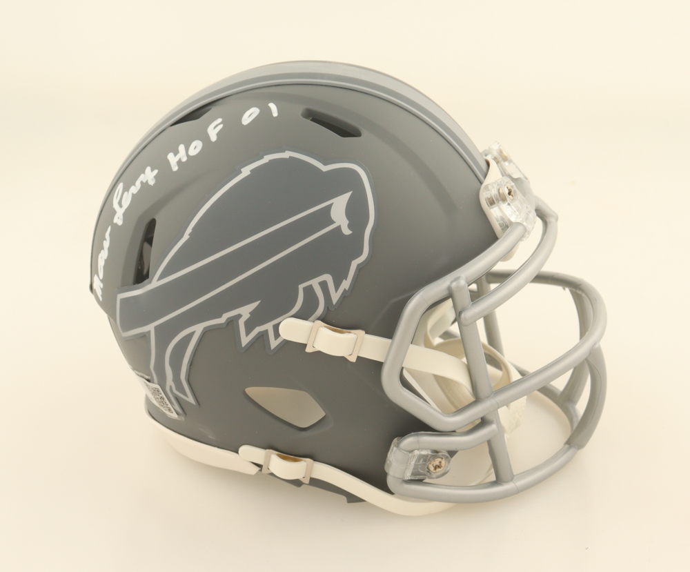 Marv Levy Signed Bills Slate Alternate Speed Mini Helmet Inscribed "HOF '01" (TSE) at PristineAuction.com Marv Levy Signed Bills Slate Alternate Speed Mini Helmet Inscribed "HOF '01" (TSE) at PristineAuction.com