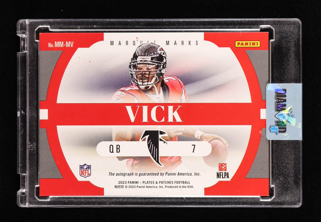 Michael Vick 2023 Panini Plates and Patches Marquee Marks Red #3 #09/10 at PristineAuction.com Michael Vick 2023 Panini Plates and Patches Marquee Marks Red #3 #09/10 at PristineAuction.com