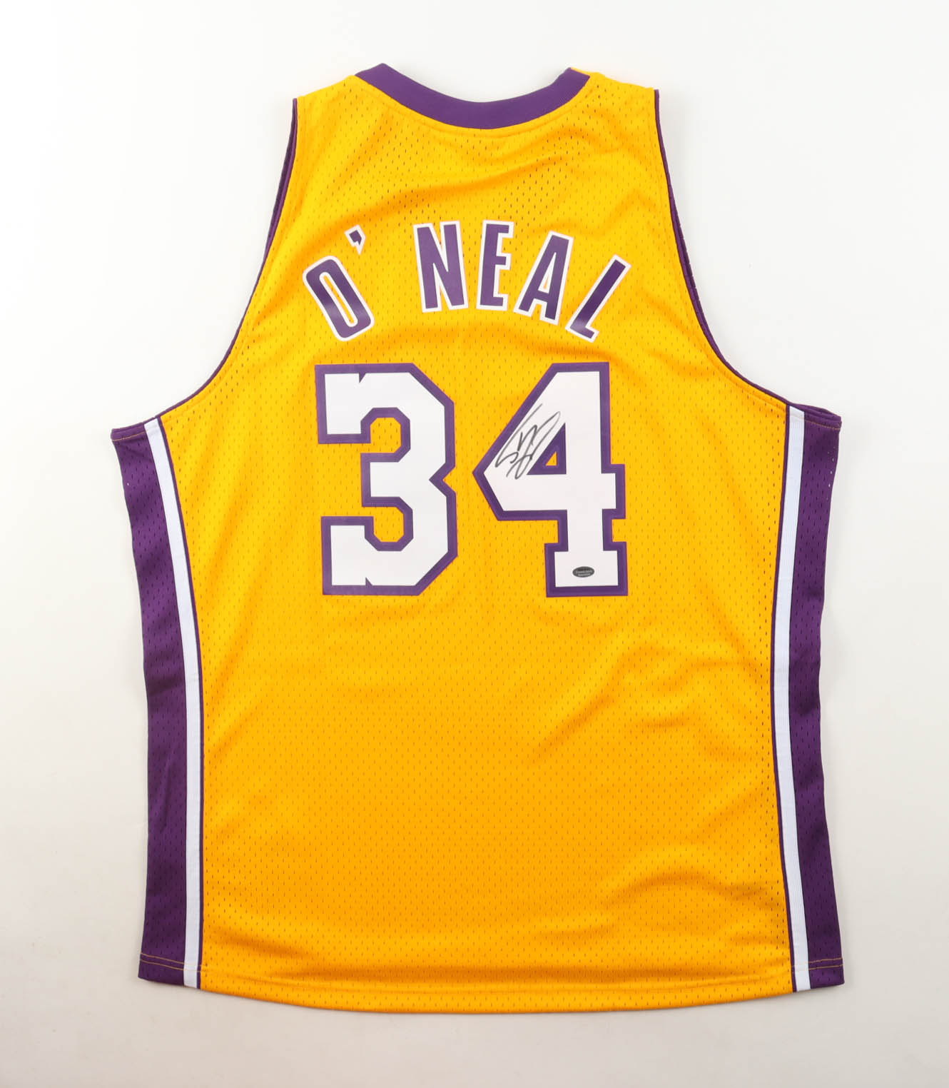 Shaquille O'Neal Signed Lakers Mitchell & Ness Authentic Jersey (Schwartz) at PristineAuction.com Shaquille O'Neal Signed Lakers Mitchell & Ness Authentic Jersey (Schwartz) at PristineAuction.com