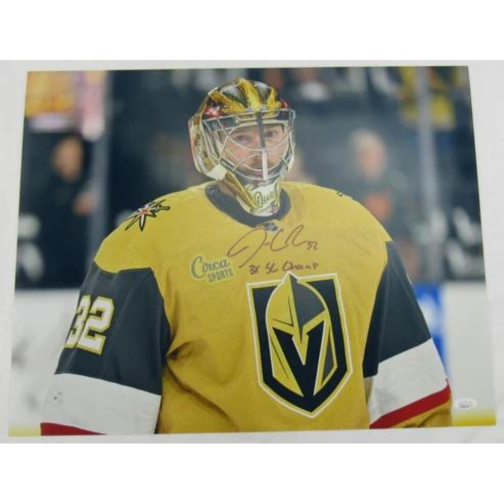 Jonathan Quick Signed Golden Knights 16x20 Photo Inscribed "3x SC Champ" (JSA) at PristineAuction.com