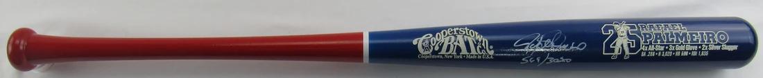 Rafael Palmeiro Signed Cooperstown Bat Co. Commemorative Baseball Bat Inscribed "569/3020" (JSA) at PristineAuction.com Rafael Palmeiro Signed Cooperstown Bat Co. Commemorative Baseball Bat Inscribed "569/3020" (JSA) at PristineAuction.com