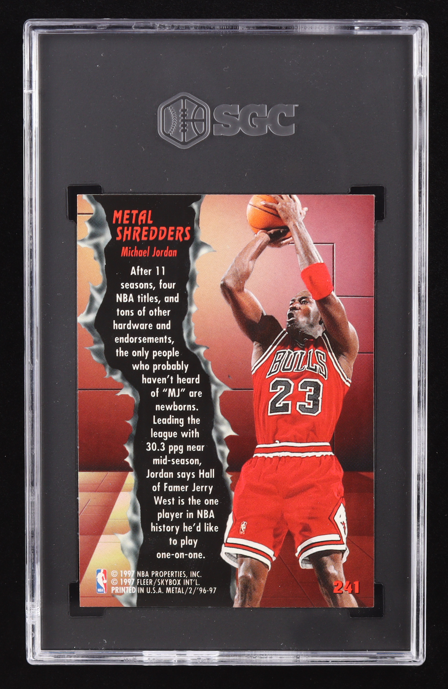 Michael Jordan 1996-97 Metal #241 MS (SGC 8.5) at PristineAuction.com Michael Jordan 1996-97 Metal #241 MS (SGC 8.5) at PristineAuction.com