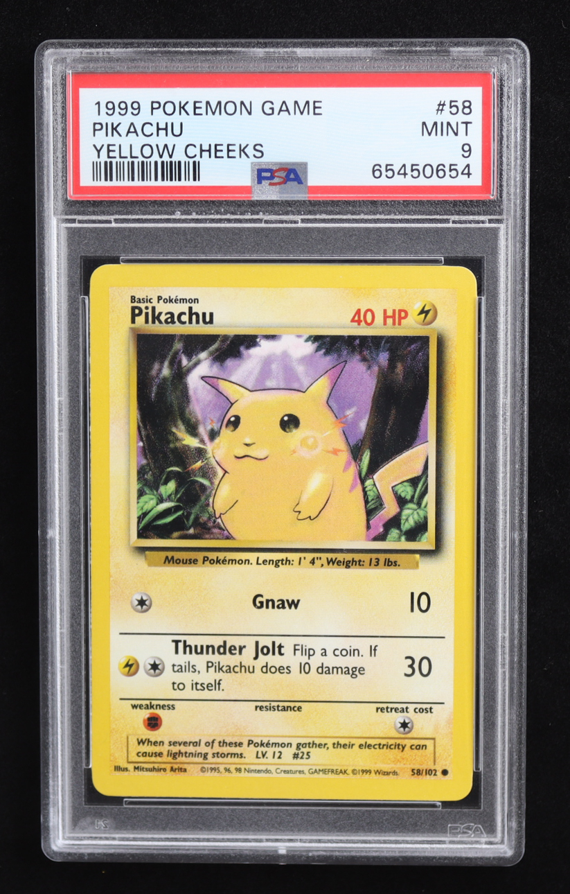 Pikachu 1999 Pokemon Base Unlimited #58 (PSA 9) at PristineAuction.com Pikachu 1999 Pokemon Base Unlimited #58 (PSA 9) at PristineAuction.com