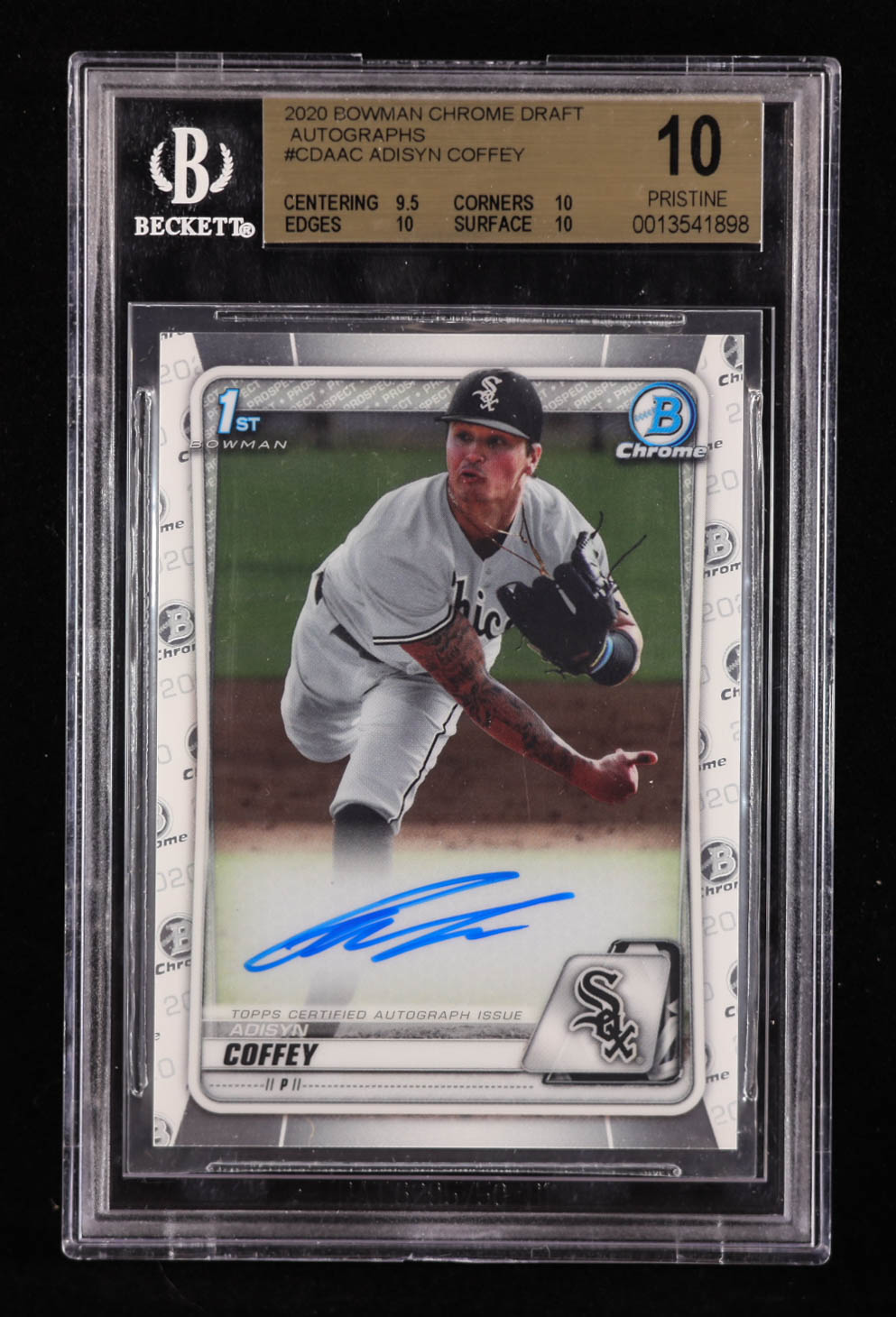 Adisyn Coffey 2020 Bowman Chrome Draft Autographs #CDAAC RC (BGS 10 | Autograph Grade 10) at PristineAuction.com Adisyn Coffey 2020 Bowman Chrome Draft Autographs #CDAAC RC (BGS 10 | Autograph Grade 10) at PristineAuction.com