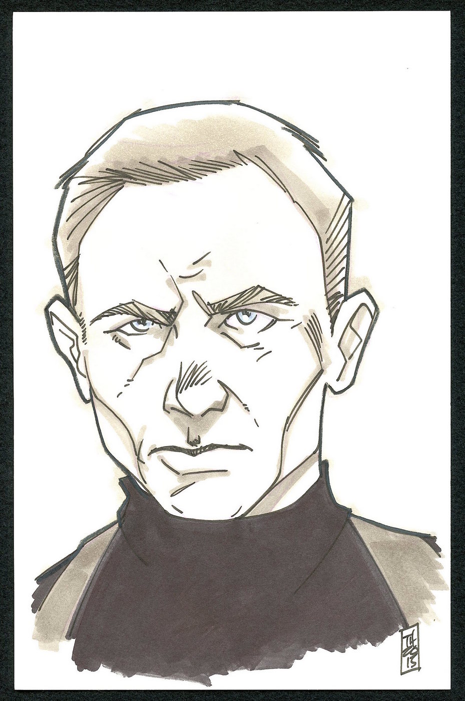 Daniel Craig "James Bond" 1/1 ORIGINAL 5.5" x 8.5" Color Drawing on Paper Signed by Tom Hodges at PristineAuction.com Daniel Craig "James Bond" 1/1 ORIGINAL 5.5" x 8.5" Color Drawing on Paper Signed by Tom Hodges at PristineAuction.com