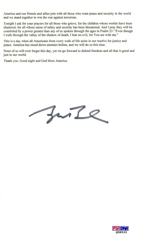 psa george w bush 9 11 speech The speaker is george w bush, the relatively new, then-president of the united states occasion we will write a custom essay sample on bush 9/11 speech specifically for you. psa george w bush 9 11 speech The speaker is george w bush, the relatively new, then-president of the united states occasion we will write a custom essay sample on bush 9/11 speech specifically for you.