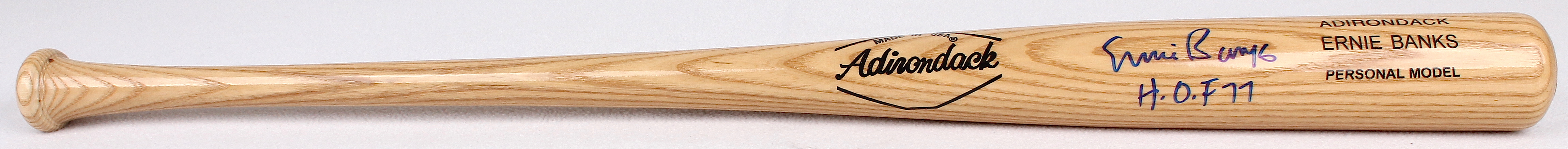 Ernie Banks Signed Rawlings Adirondack Baseball Bat Inscribed "HOF 77" (PSA COA) at PristineAuction.com Ernie Banks Signed Rawlings Adirondack Baseball Bat Inscribed "HOF 77" (PSA COA) at PristineAuction.com