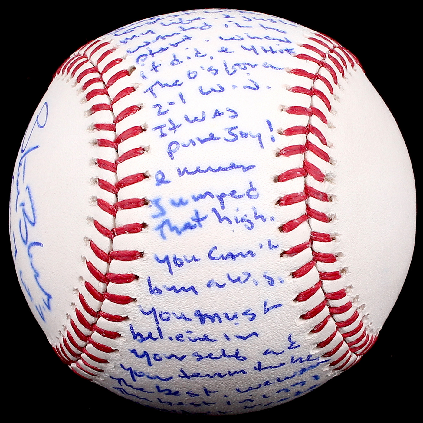 Steve Blass Signed OML "Complete Game 7 Win 1971 World Series" Story Ball with Extensive Inscription (Stallard COA) at PristineAuction.com Steve Blass Signed OML "Complete Game 7 Win 1971 World Series" Story Ball with Extensive Inscription (Stallard COA) at PristineAuction.com